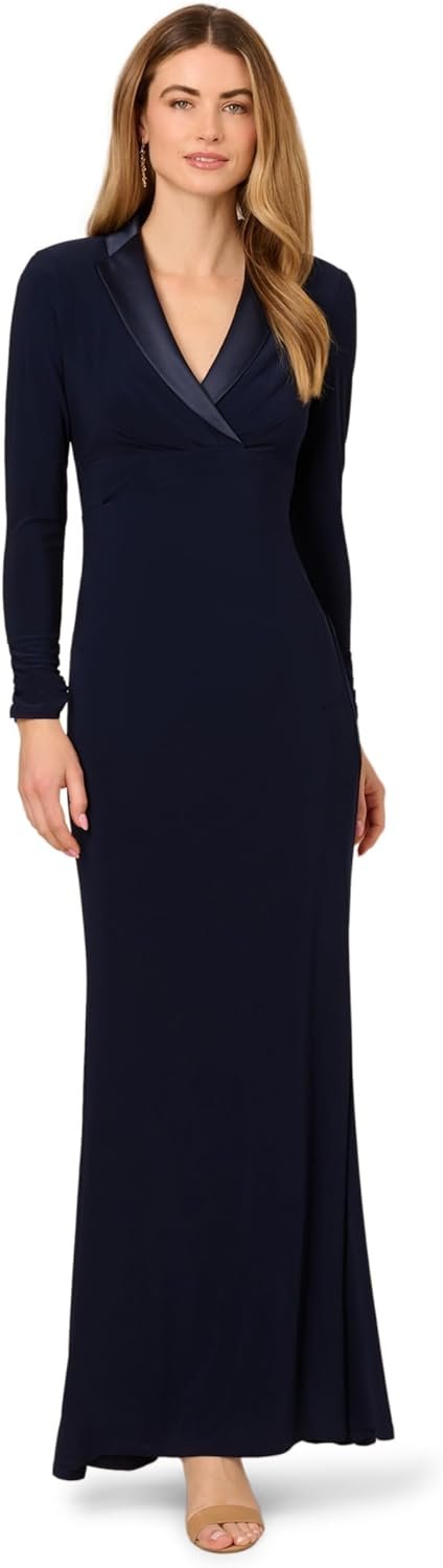 adrianna papell womens tuxedo long dress adrianna papell womens tuxedo long dress
