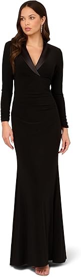adrianna papell womens tuxedo long dress adrianna papell womens tuxedo long dress