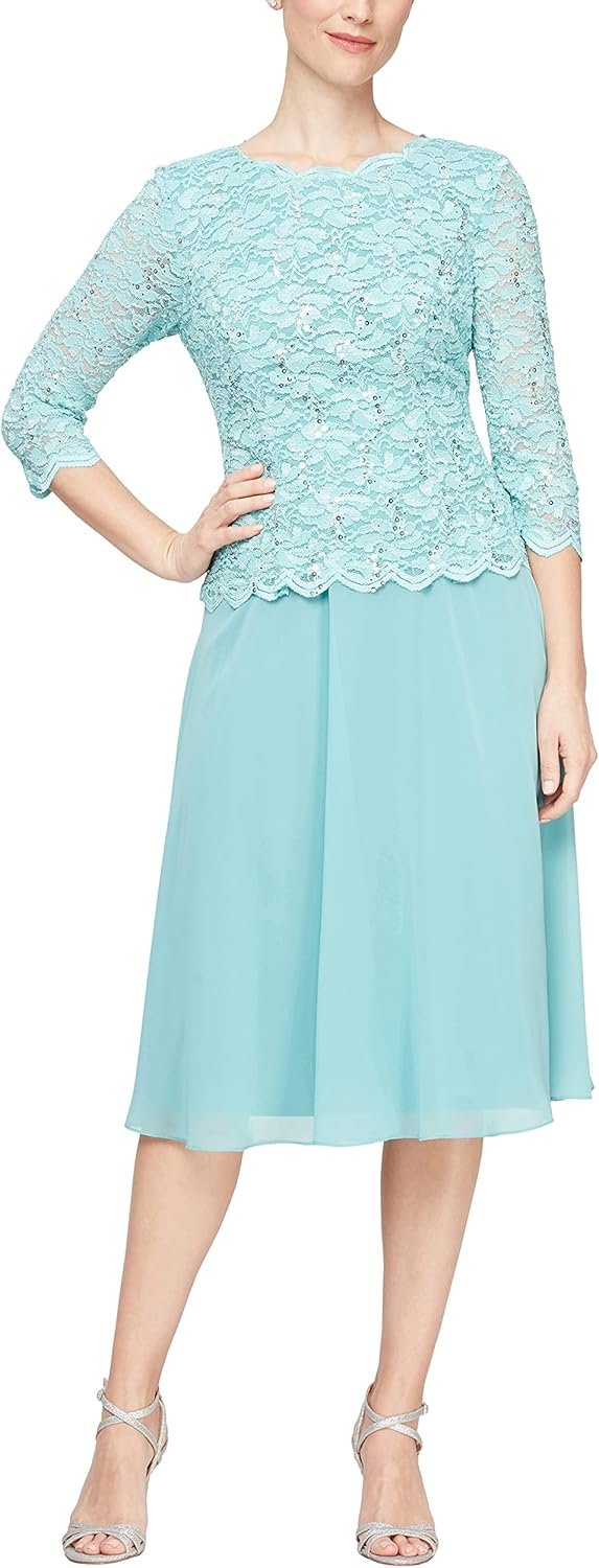 alex evenings women's tea length embroidered bodice mother of the bride gown, wedding guest dress alex evenings women's tea length embroidered bodice mother of the bride gown, wedding guest dress