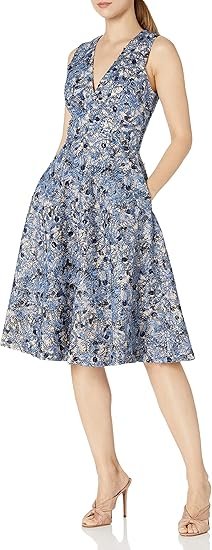 dress the population womens sally sleeveless fit & flare midi dress dress the population womens sally sleeveless fit & flare midi dress